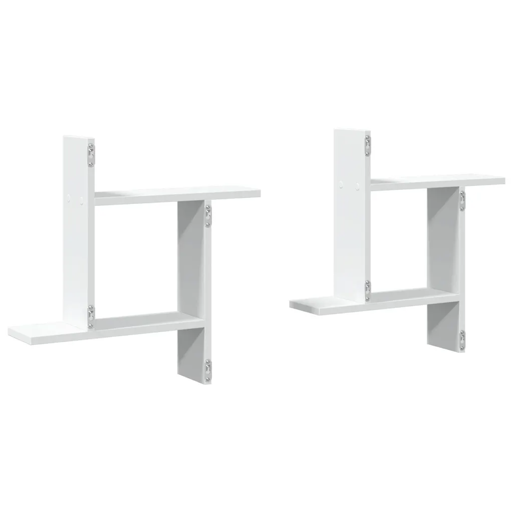 Wandschappen 2 stuks wit 50 x 12 x 50 cm - Afbeelding 5