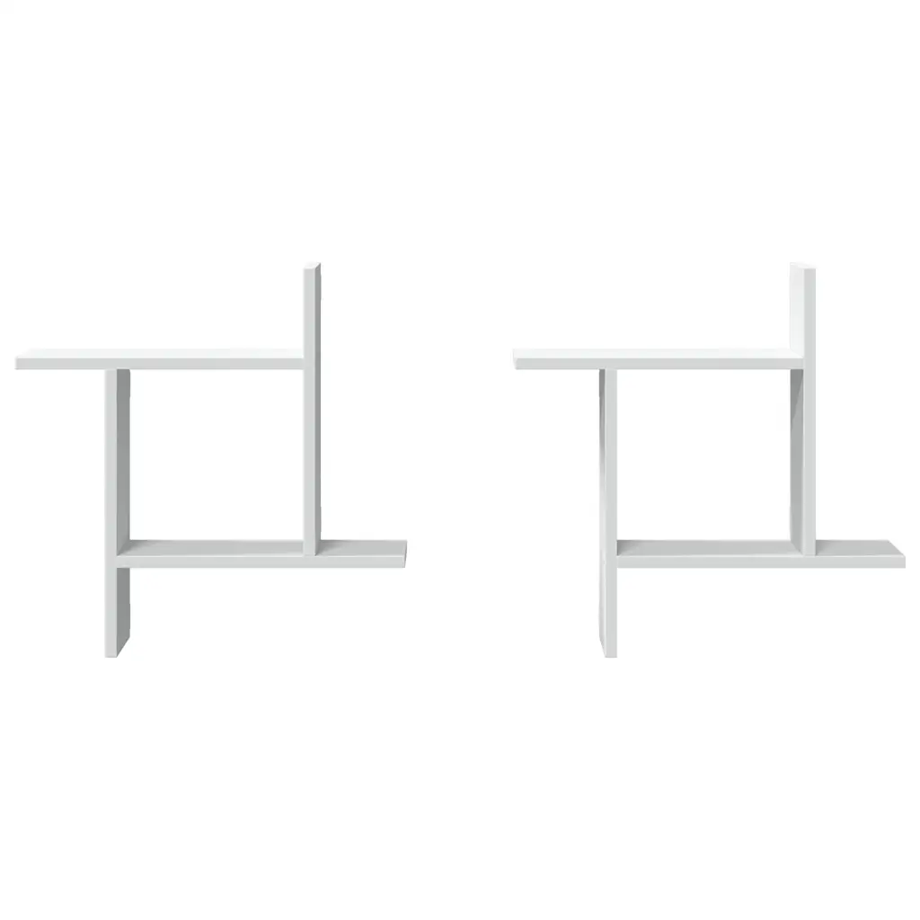 Wandschappen 2 stuks wit 50 x 12 x 50 cm - Afbeelding 4