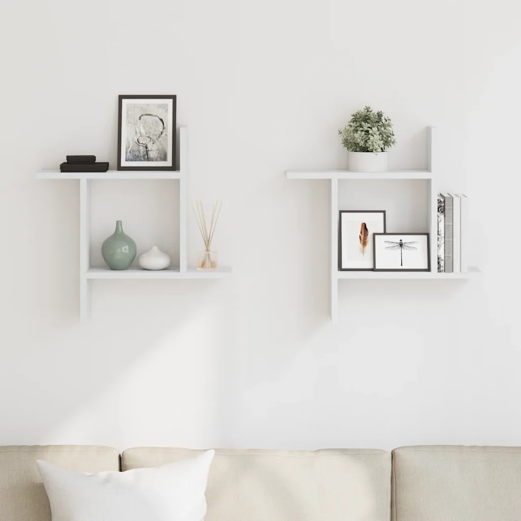 Wandschappen 2 stuks wit 50 x 12 x 50 cm - Afbeelding 3