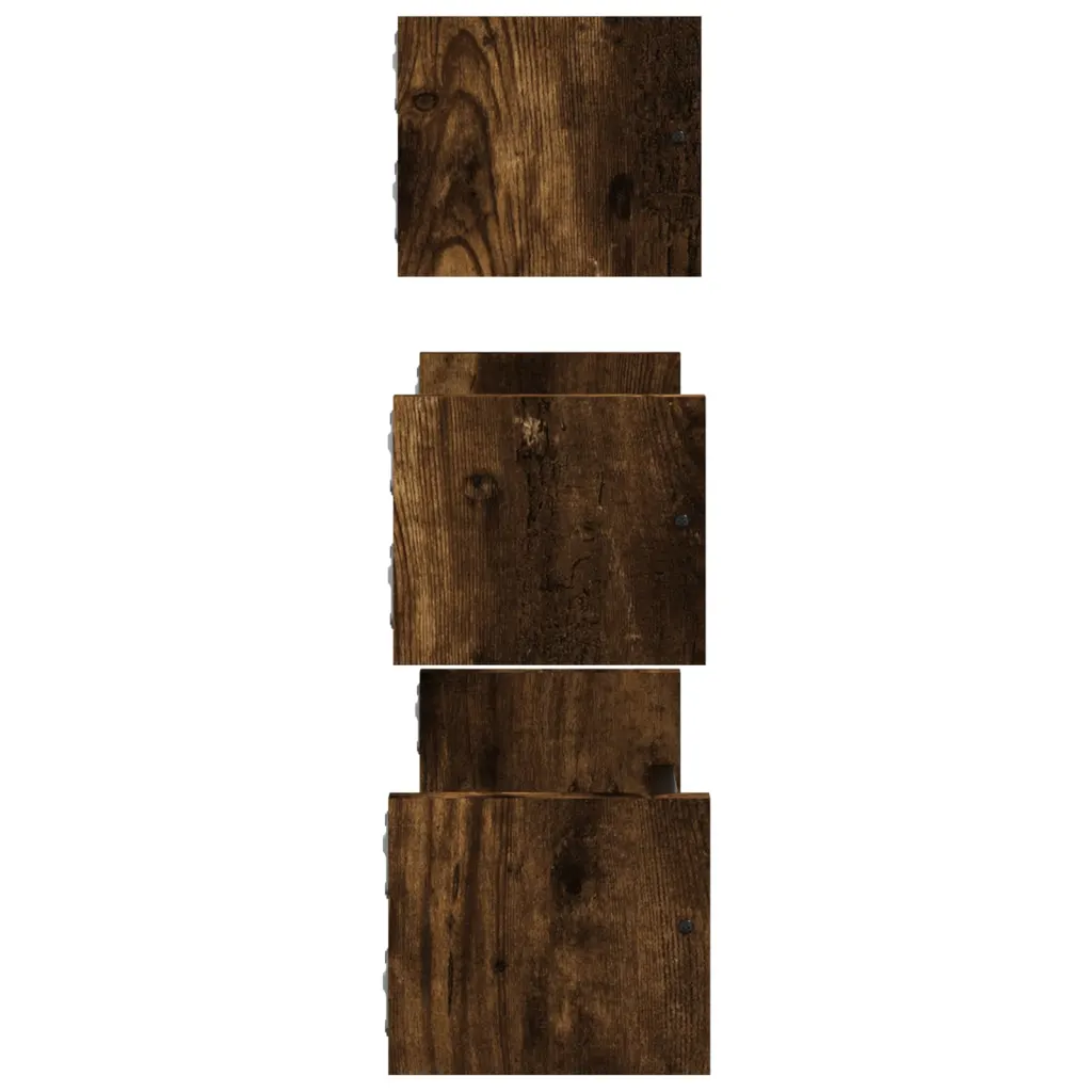 Wandschappen 3-delig met stangen gerookt eiken - Afbeelding 5