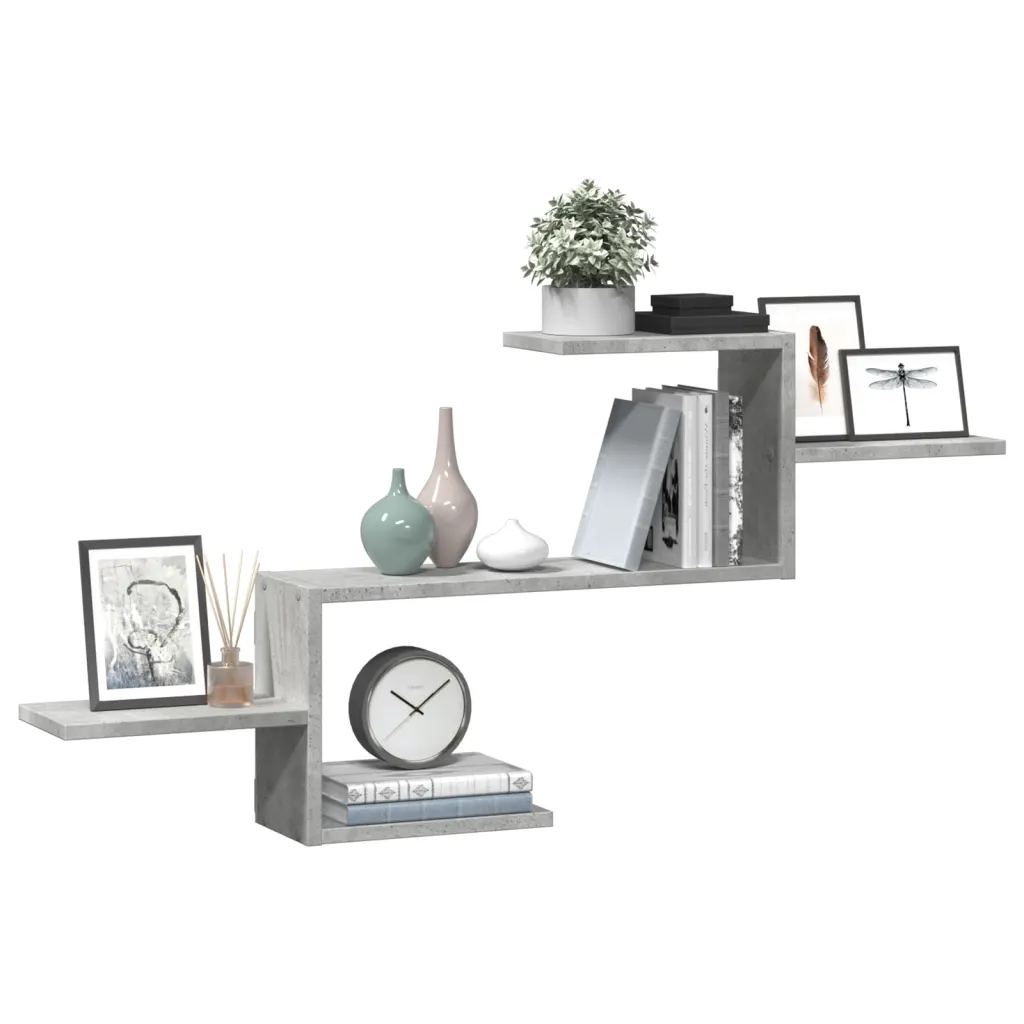 Wandschap betongrijs 104 x 15 x 49 cm - Afbeelding 8