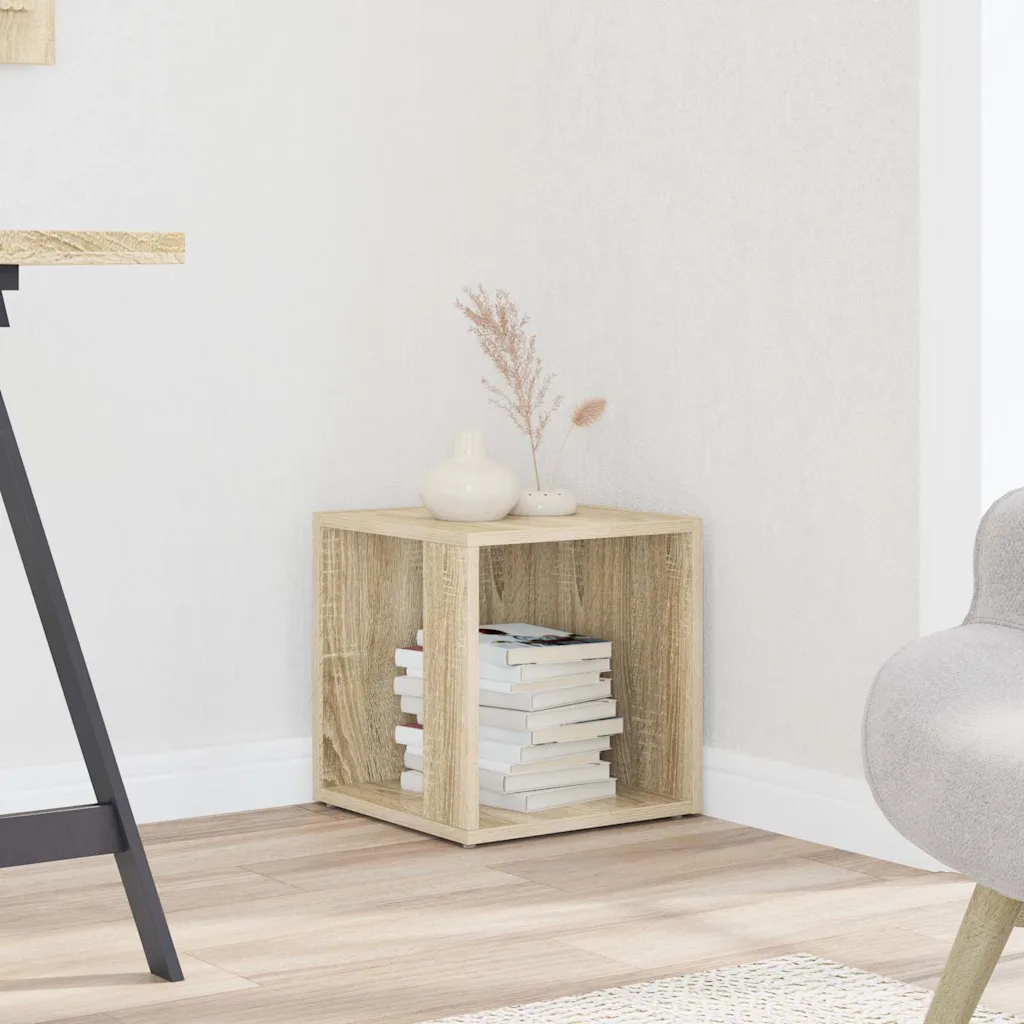 vidaXL Bijzettafel sonoma eiken 33 x 33 x 34,5 cm