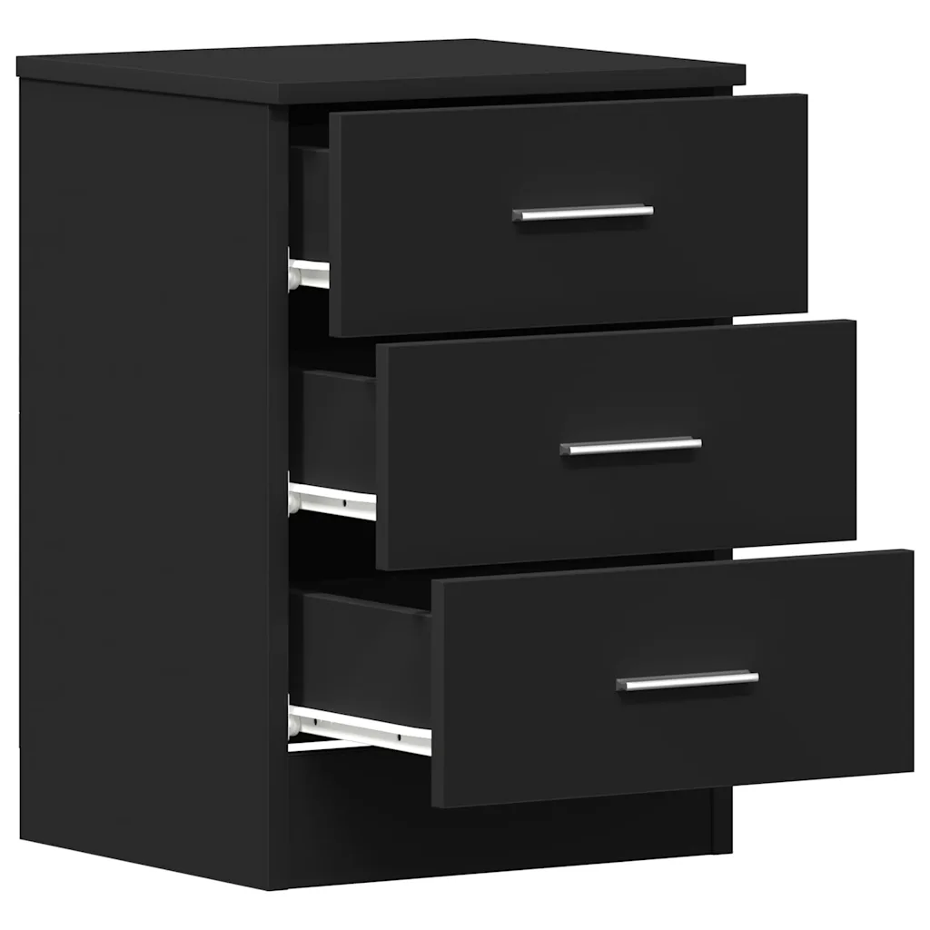 Nachtkastjes 2 stuks zwart 38 x 35 x 56 cm - Afbeelding 5