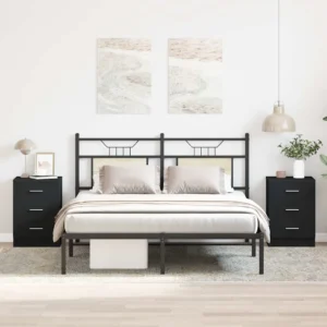 vidaXL Nachtkastjes 2 stuks zwart 38 x 35 x 56 cm