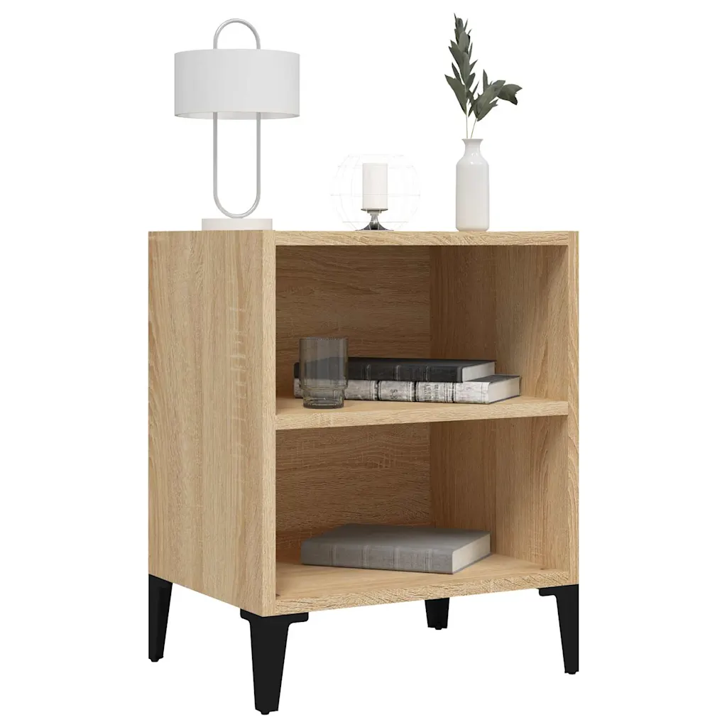 Nachtkastje met metalen poten sonoma eiken 40 x 30 x 50 cm - Afbeelding 5