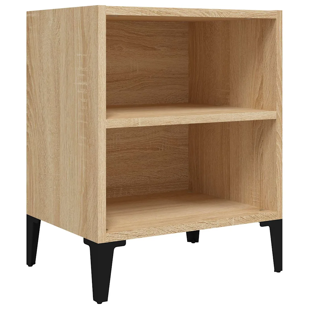 Nachtkastje met metalen poten sonoma eiken 40 x 30 x 50 cm - Afbeelding 2
