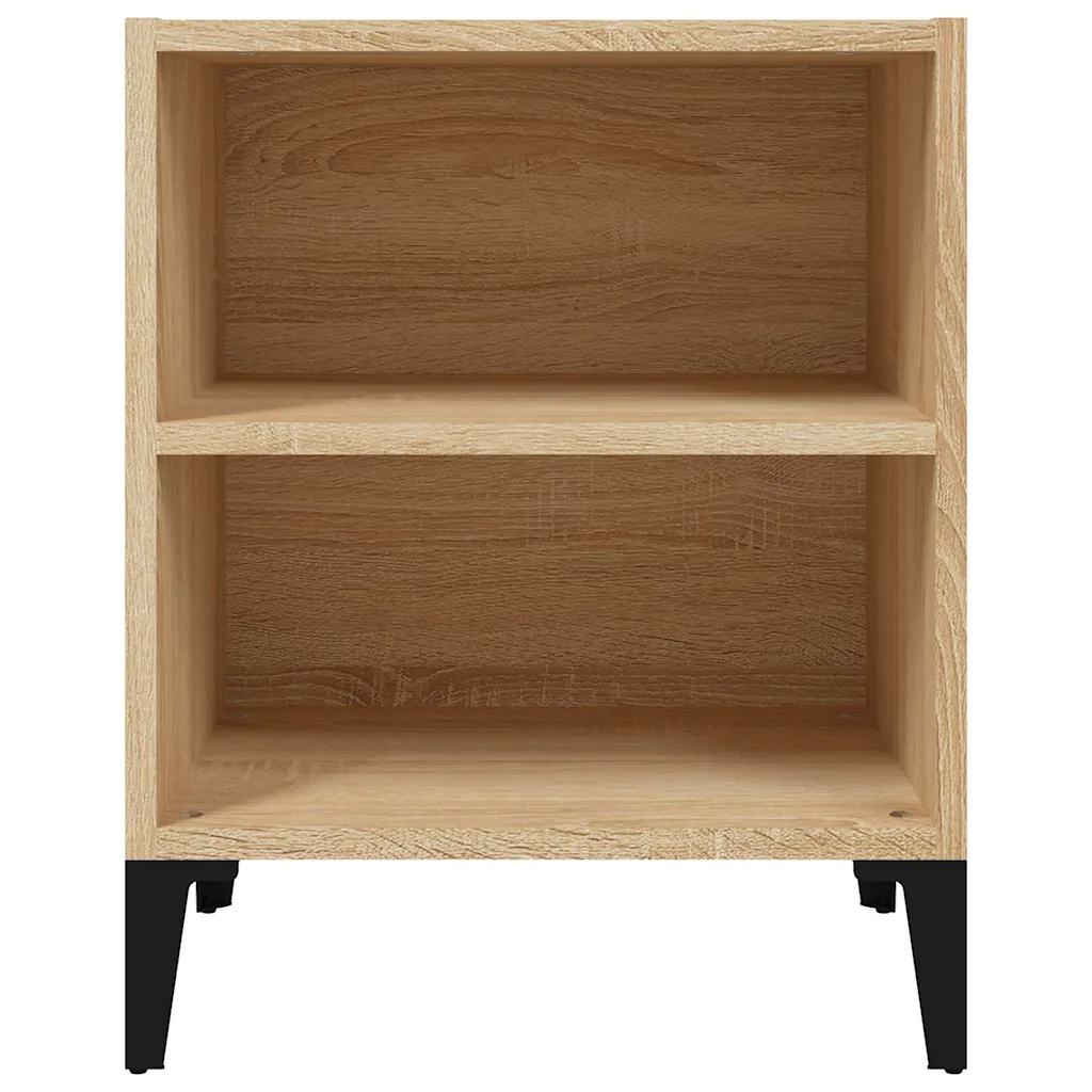 Nachtkastje met metalen poten sonoma eiken 40 x 30 x 50 cm - Afbeelding 3
