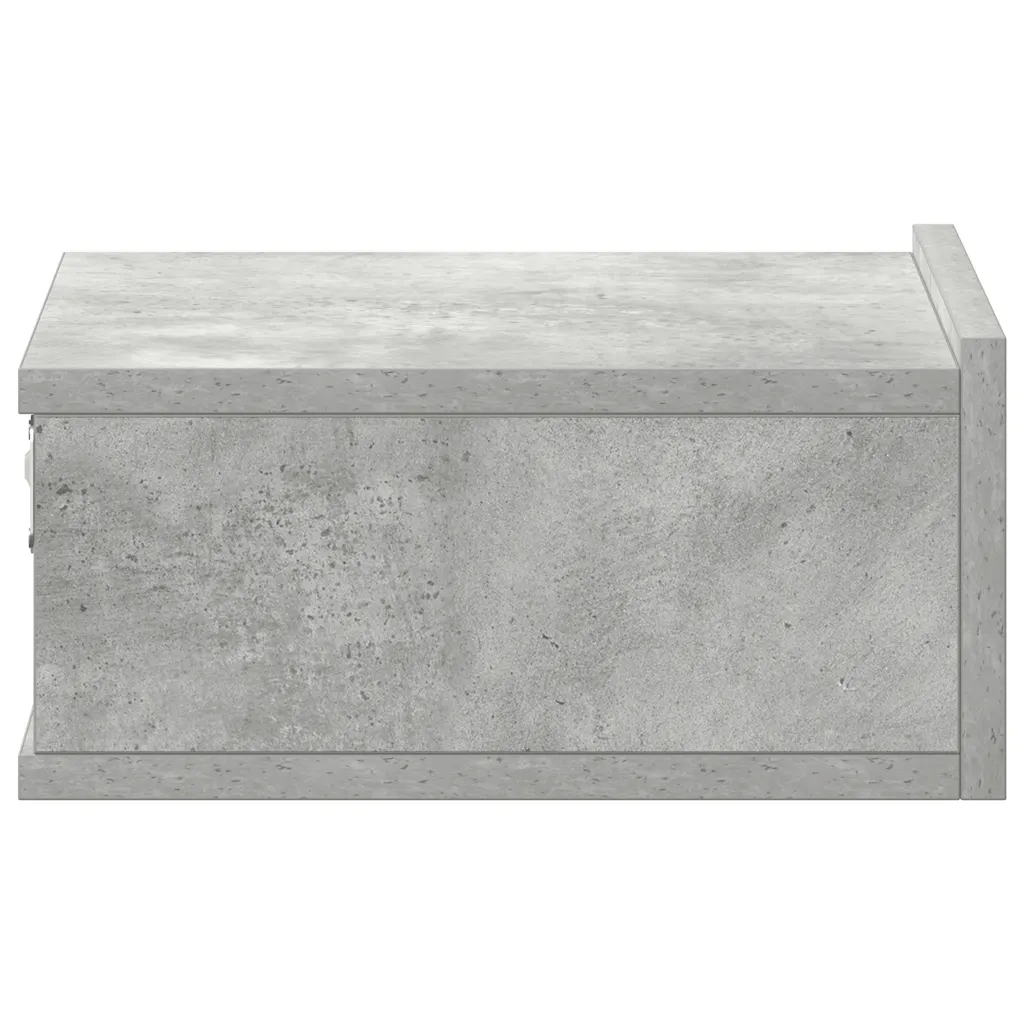 Zwevend nachtkastje betongrijs 40 x 30 x 15 cm - Afbeelding 7