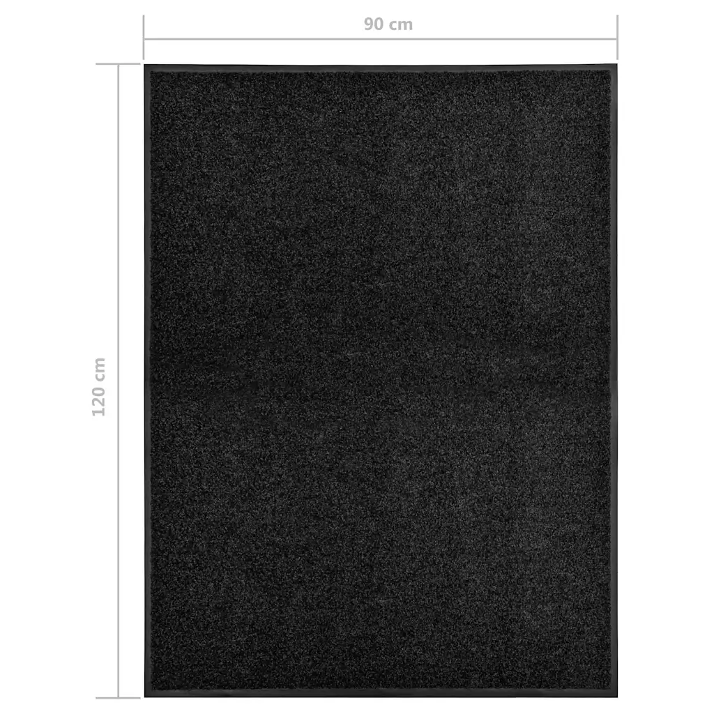 Wasbare deurmat zwart 90 x 120 cm - Afbeelding 6
