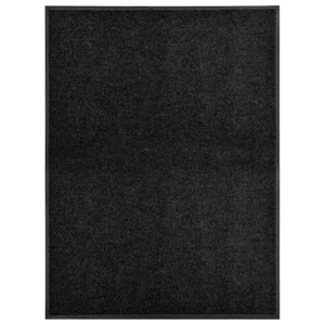 vidaXL Wasbare deurmat zwart 90 x 120 cm