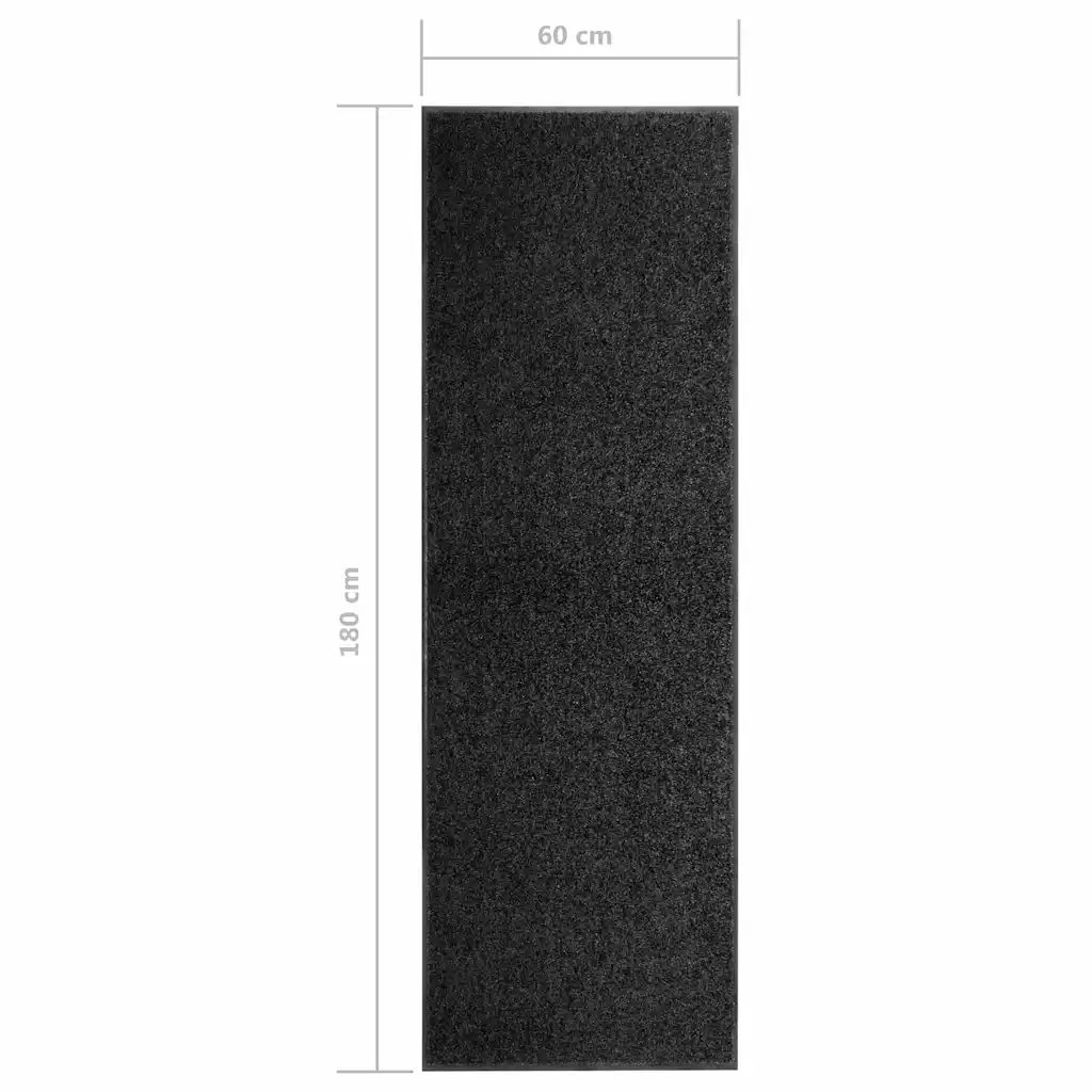 Wasbare deurmat zwart 60 x 180 cm - Afbeelding 6