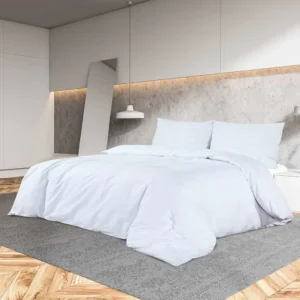 vidaXL Dekbedovertrekset microvezel wit 200 x 220 cm