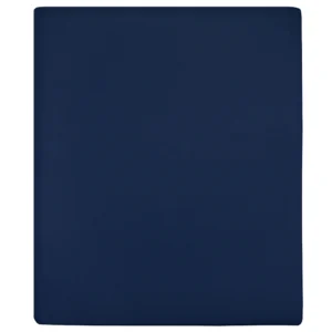 vidaXL Jersey hoeslaken marineblauw katoen 160 x 200 cm