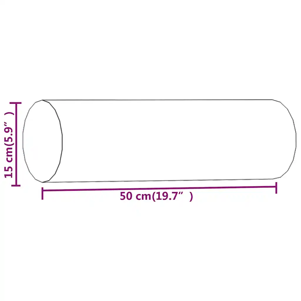 Rolkussens 2 stuks lichtgrijs fluweel Ø15 x 50 cm - Afbeelding 7
