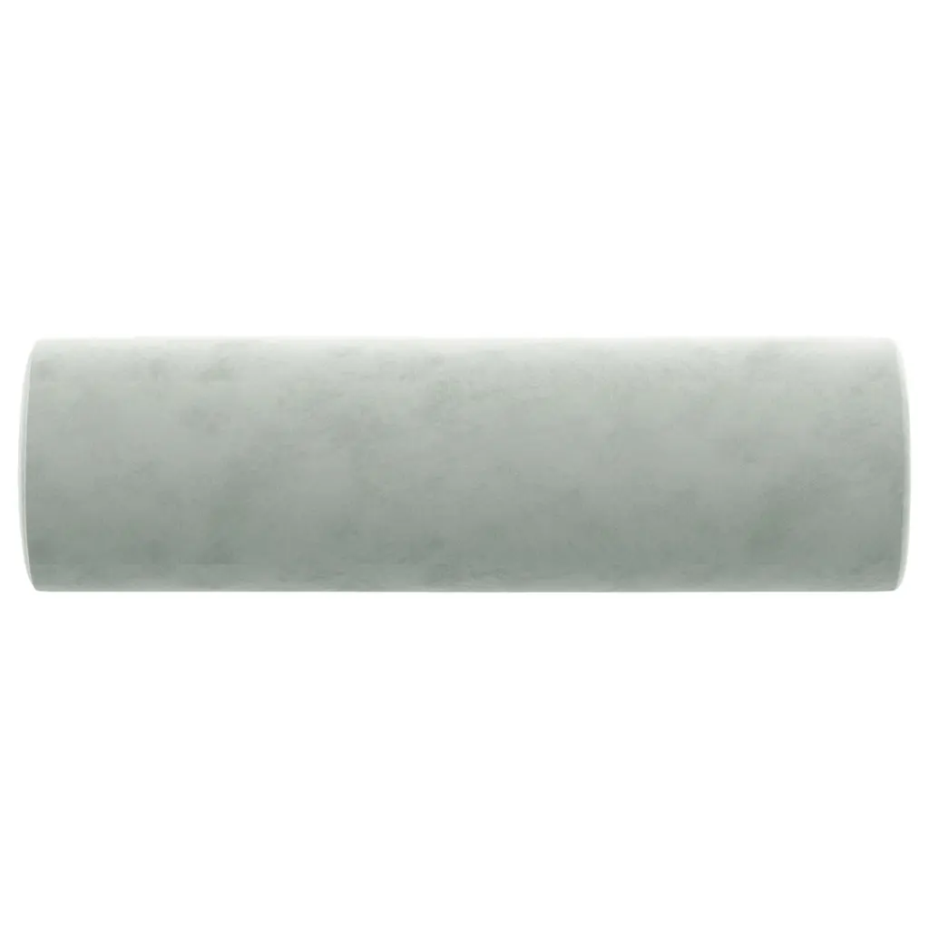Rolkussens 2 stuks lichtgrijs fluweel Ø15 x 50 cm - Afbeelding 5
