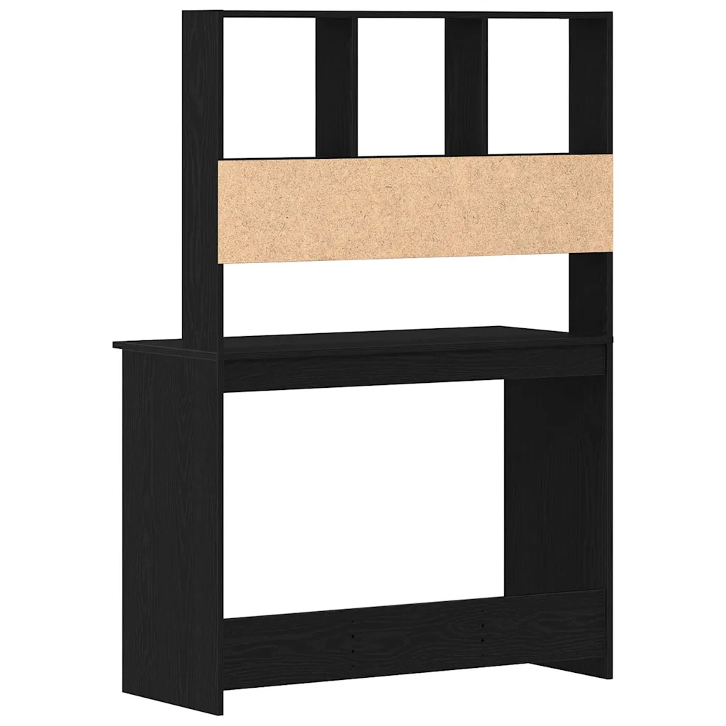 Bureau met schappen zwart eiken 102 x 45 x 148 cm - Afbeelding 5