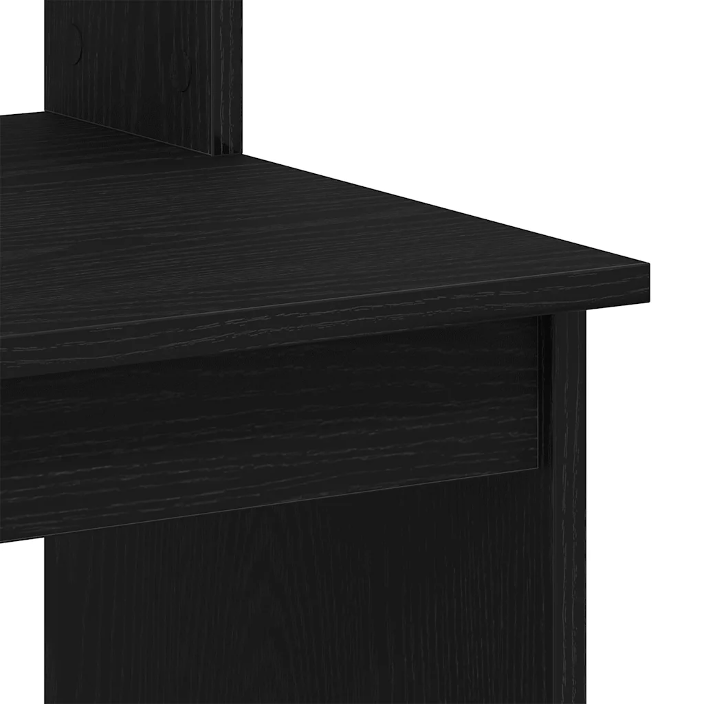Bureau met schappen zwart eiken 102 x 45 x 148 cm - Afbeelding 7