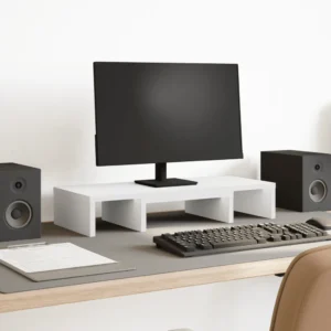 vidaXL Verstelbare monitorstandaard wit 60 x 24 x 10,5 cm