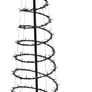 Zwart spiraalframe van de LED kerstboom van 180 cm met ster en ronde voet