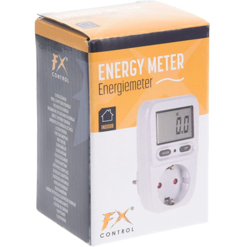 Verpakking van de FX Control energiemeter voor binnen