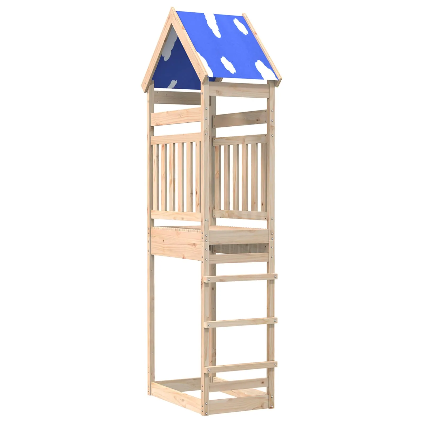 Speeltoren van massief grenenhout – bruin 265 cm
