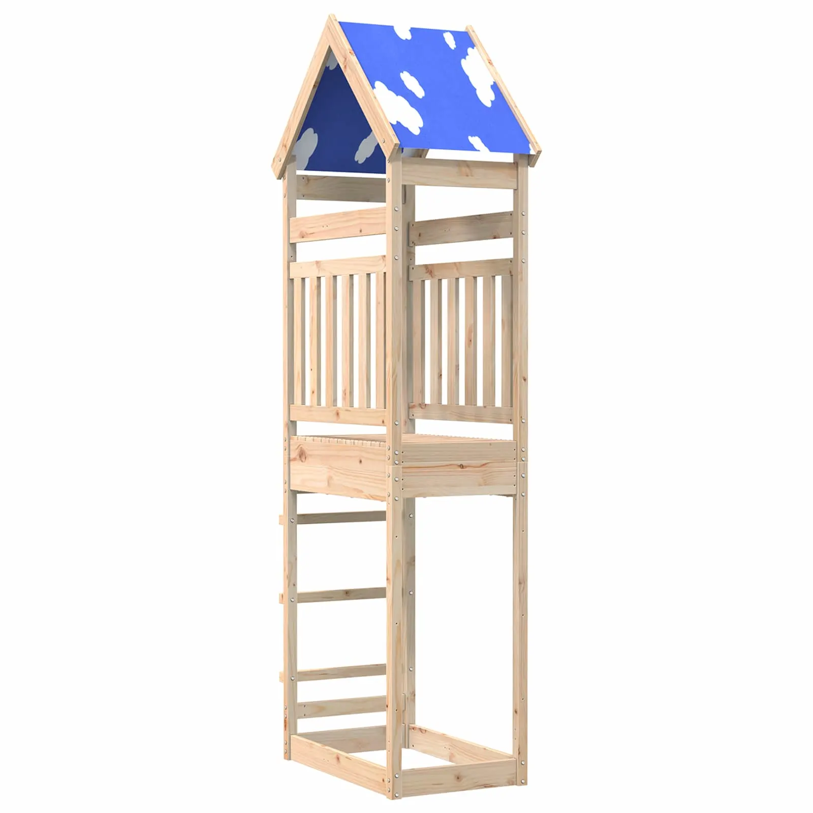 Speeltoren van massief grenenhout – bruin 265 cm