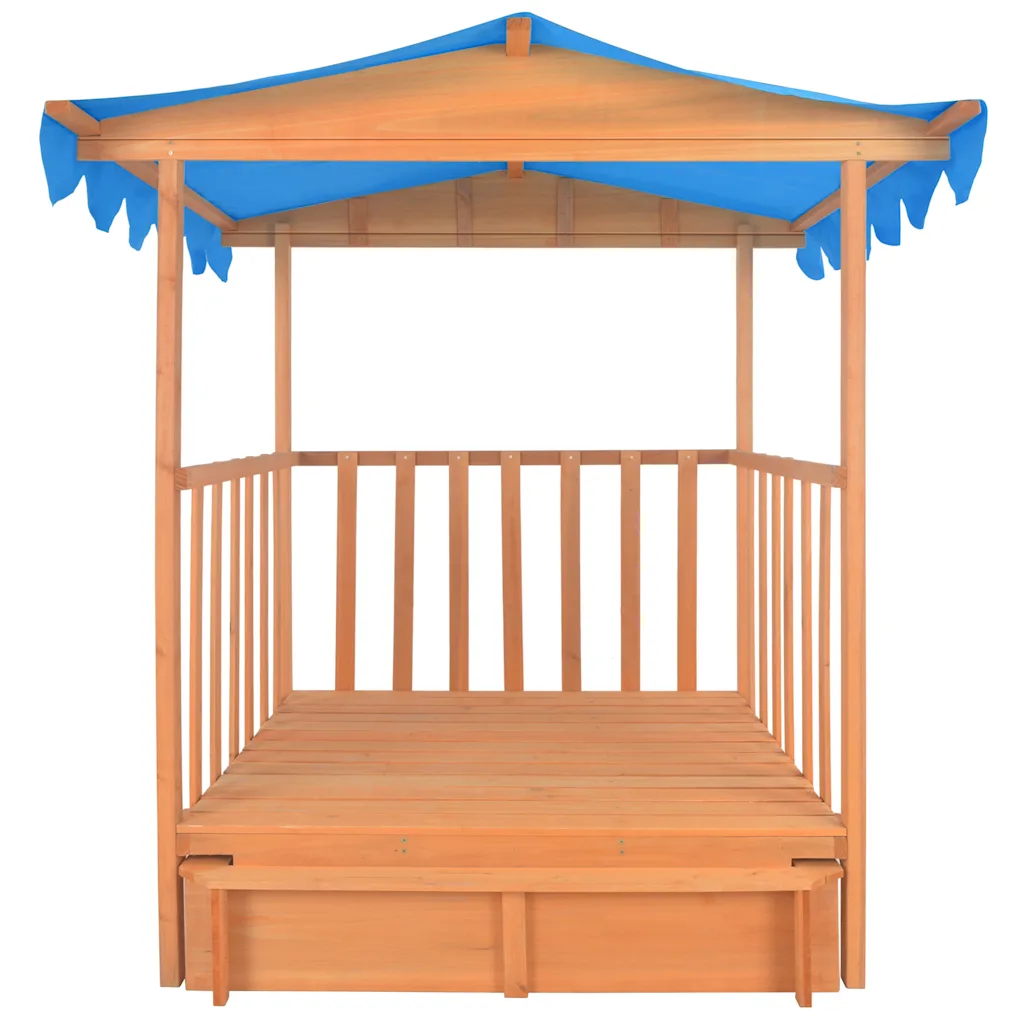 Speelhuis met zandbak en blauw UV50-dak