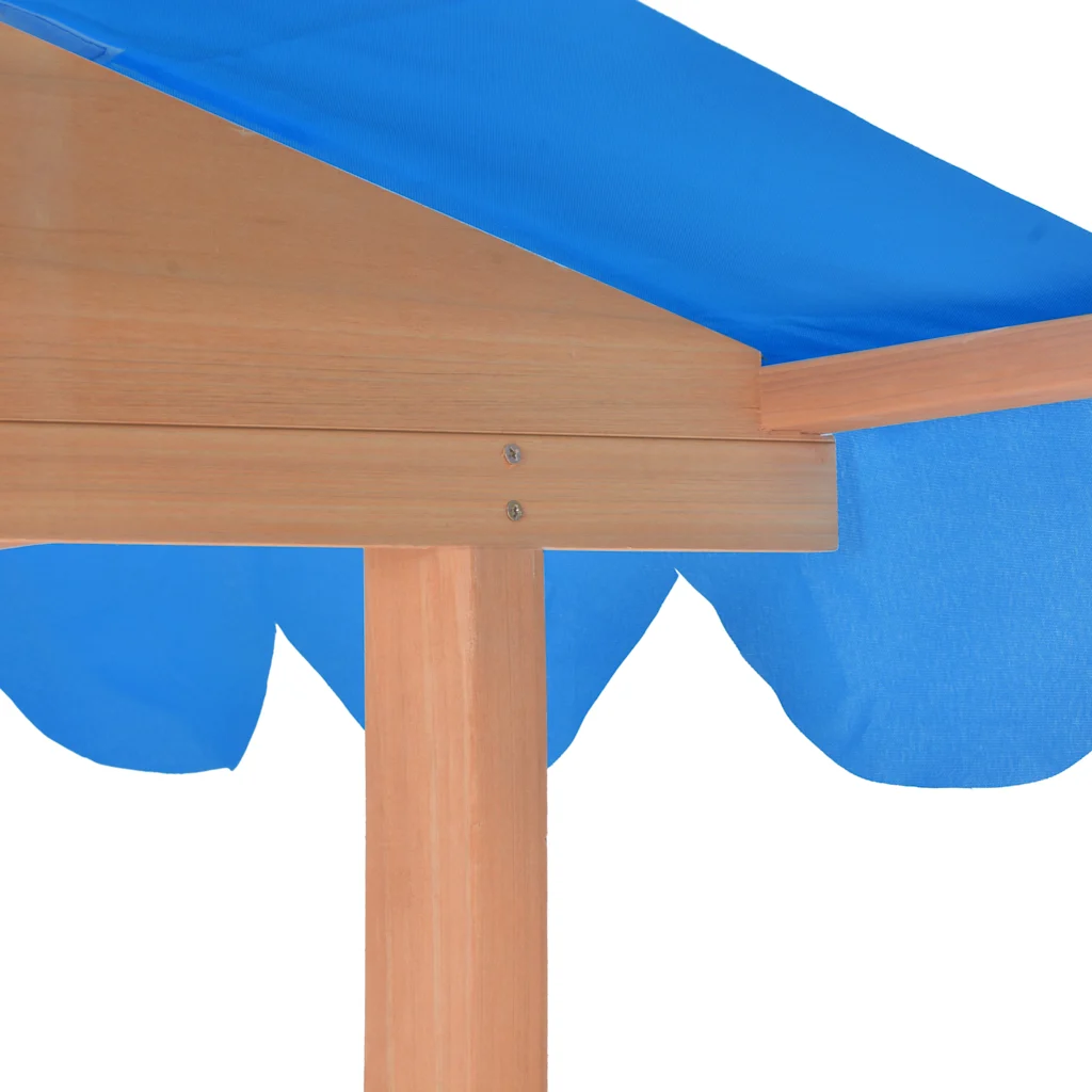 Speelhuis met zandbak en blauw UV50-dak