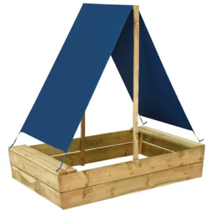 Zandbak met dak – grenenhout 80 × 60 cm
