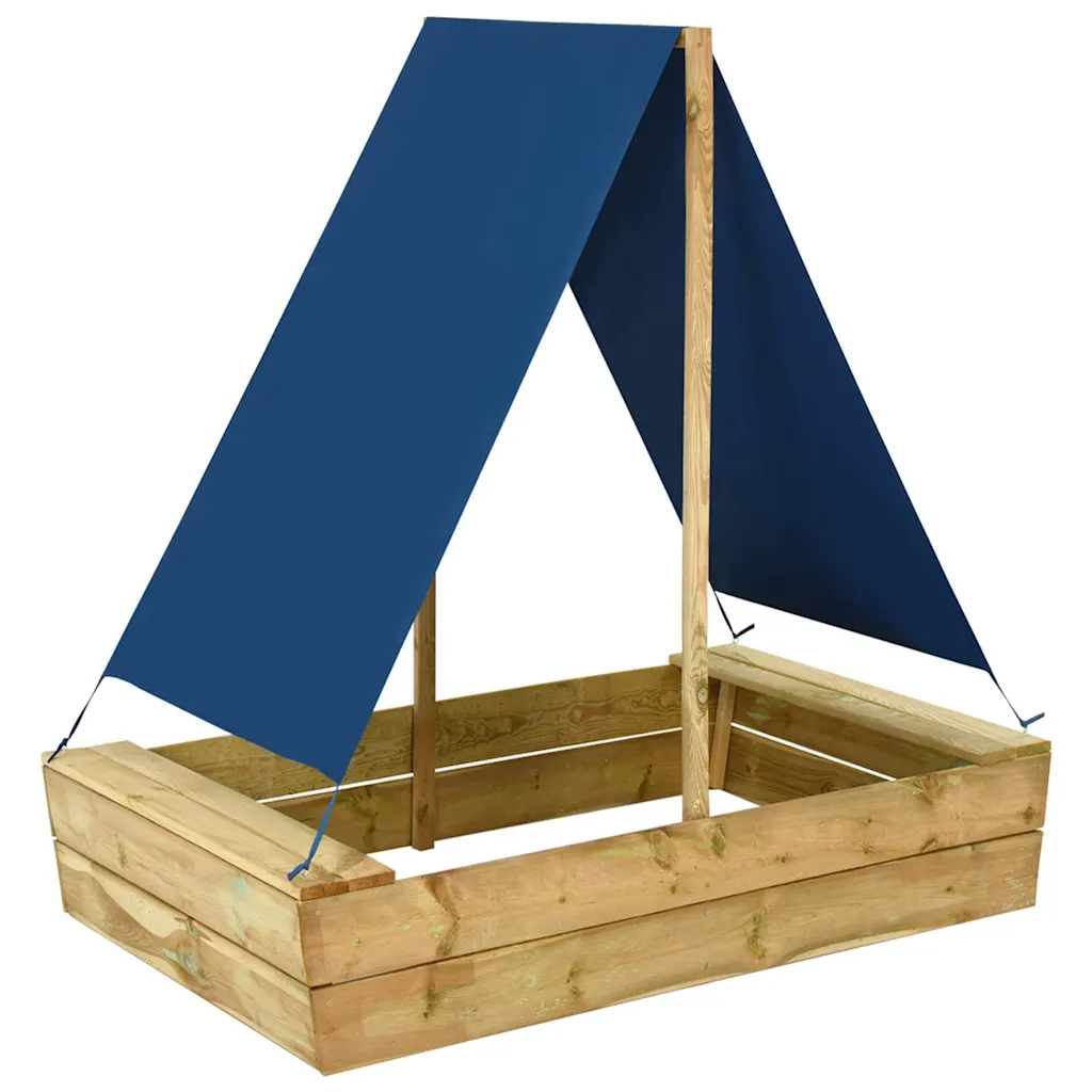 Zandbak met dak – grenenhout 80 × 60 cm