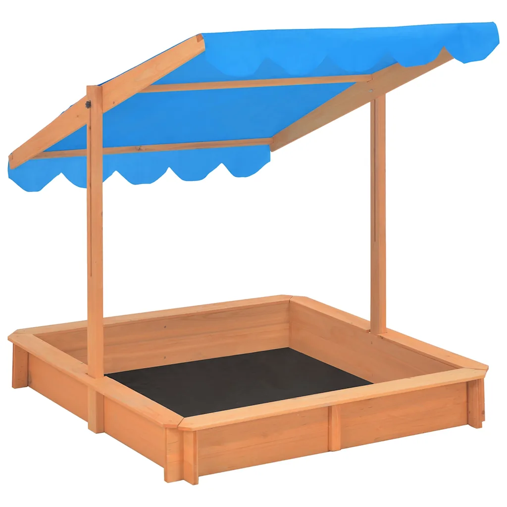 Zandbak met verstelbaar UV50-dak – blauw