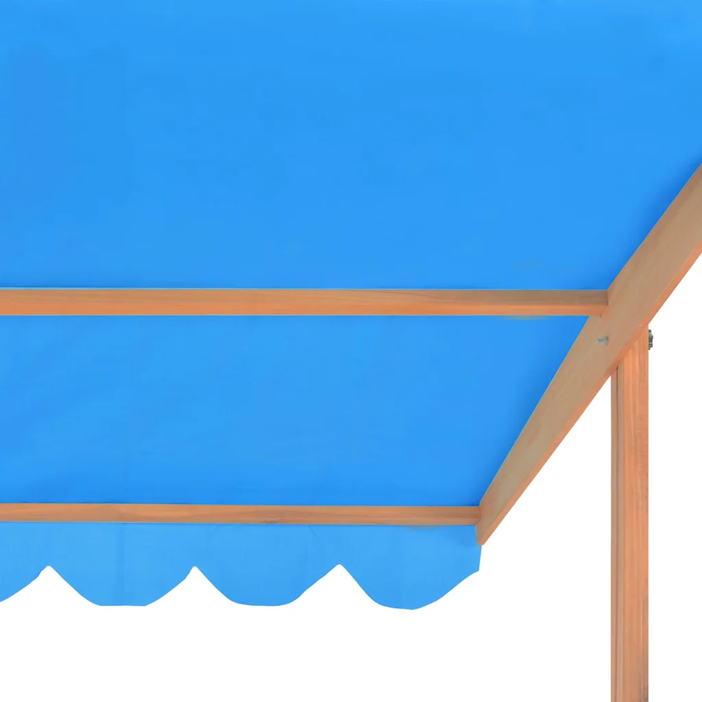 Zandbak met verstelbaar UV50-dak – blauw