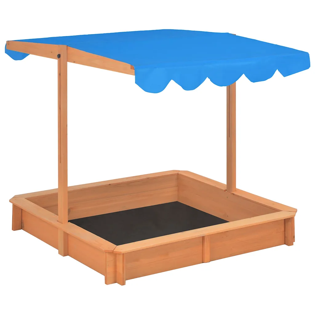 Zandbak met verstelbaar UV50-dak – blauw
