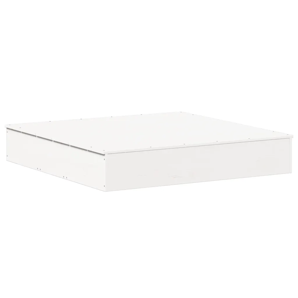 Zandbak met deksel – wit grenenhout 111 × 111 cm