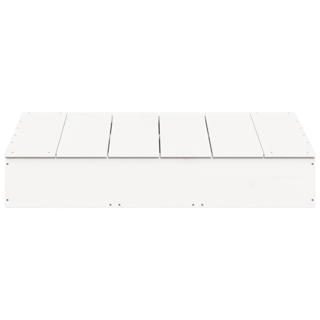 Zandbak met deksel – wit grenenhout 111 × 111 cm