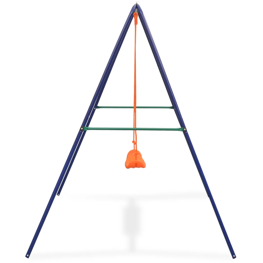 Schommel met frame – oranje, blauw en groen