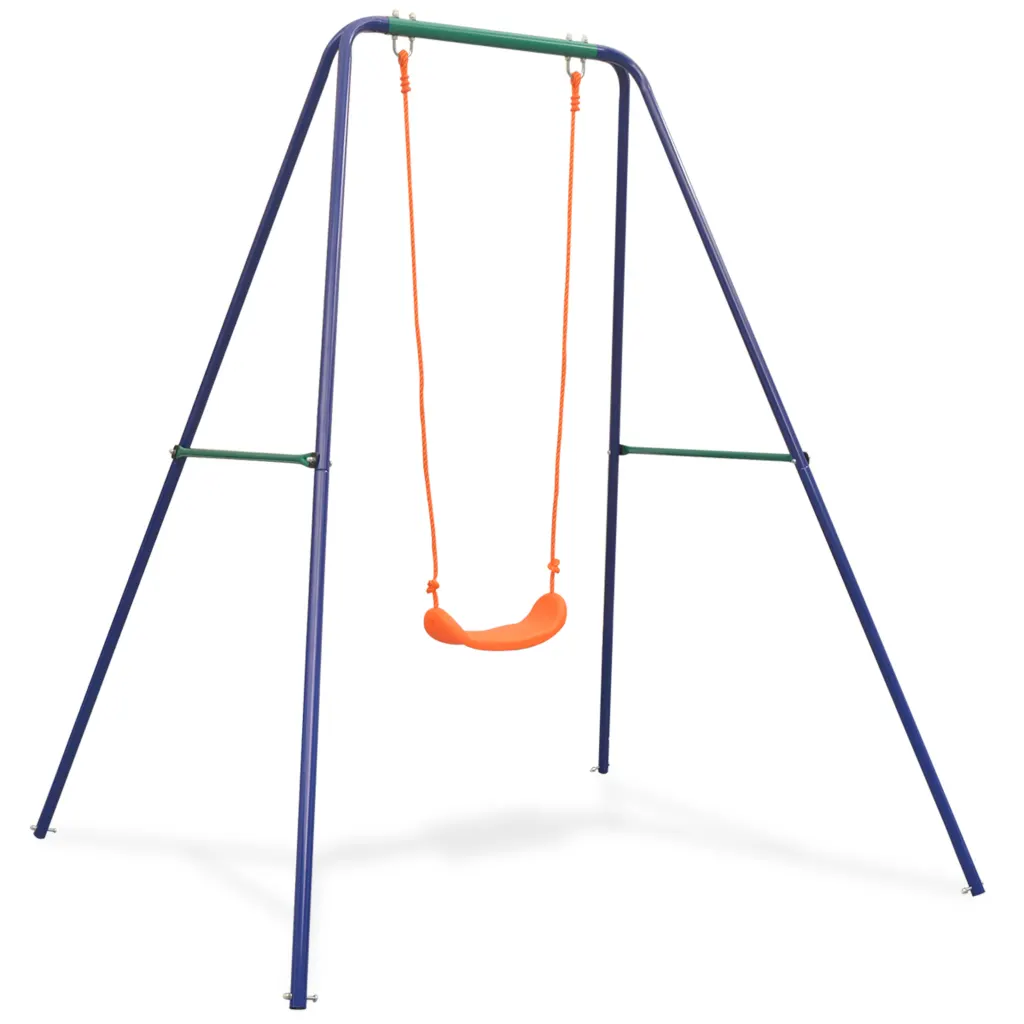 Schommel met frame – oranje, blauw en groen