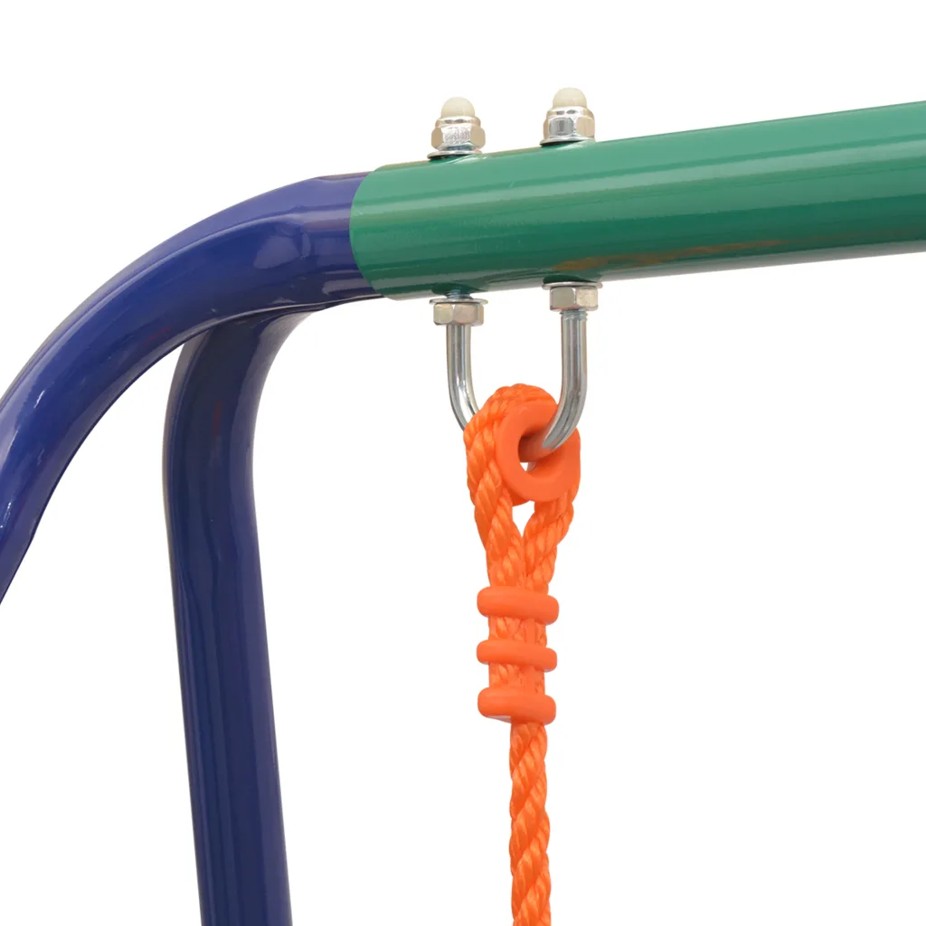 Schommel met frame – oranje, blauw en groen