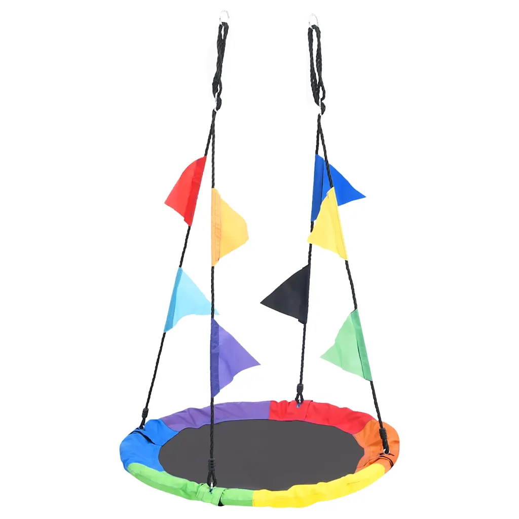 Nestschommel met vlaggetjes – regenboog 100 cm
