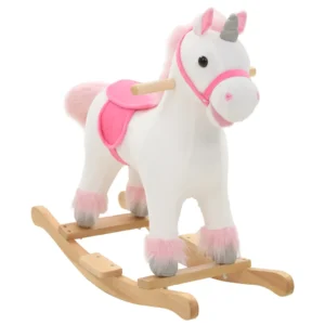 Hobbeldier eenhoorn – pluche wit en roze