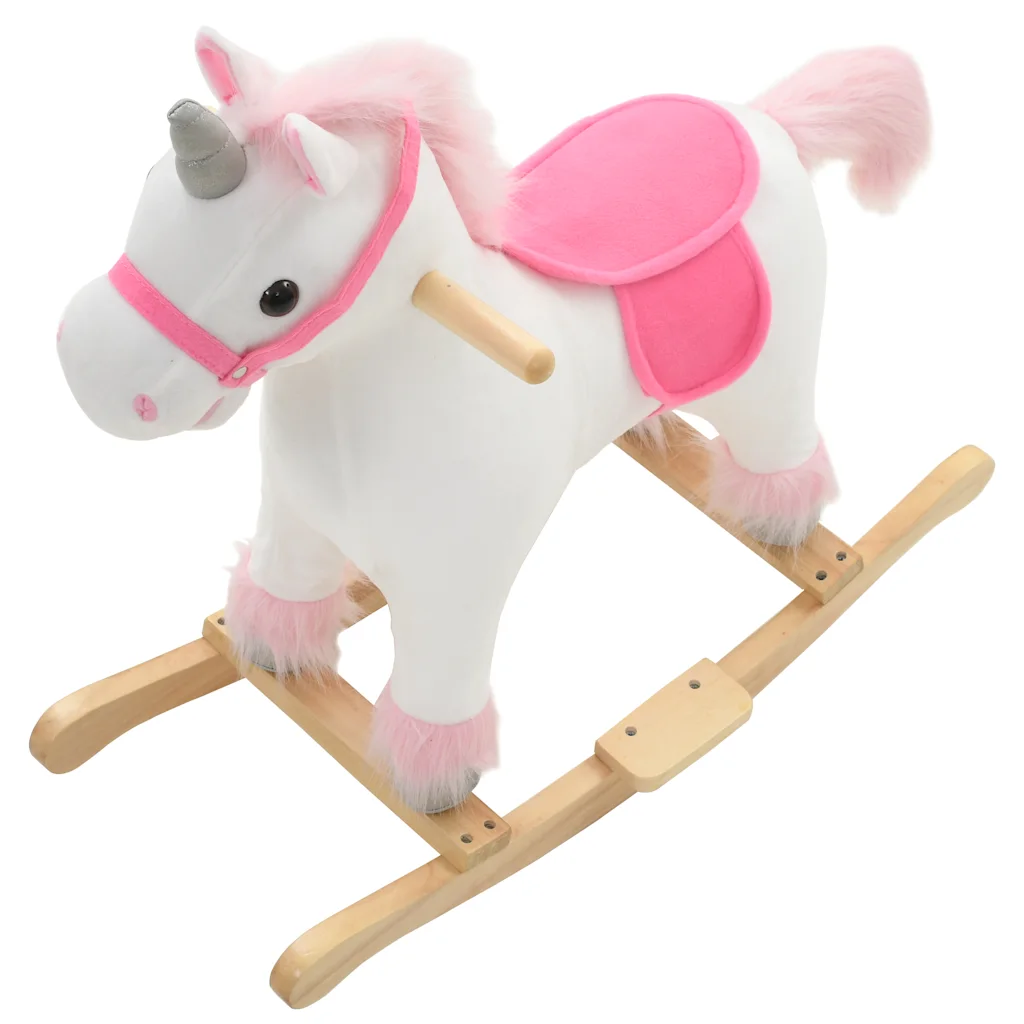 Hobbeldier eenhoorn – pluche wit en roze