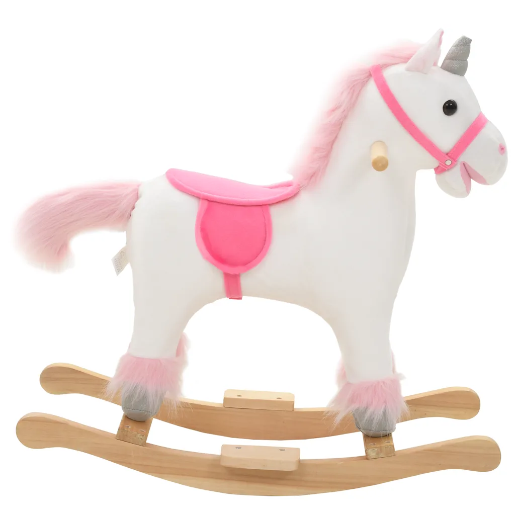 Hobbeldier eenhoorn – pluche wit en roze
