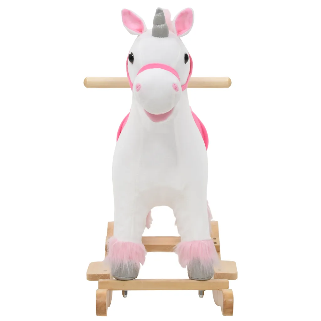 Hobbeldier eenhoorn – pluche wit en roze