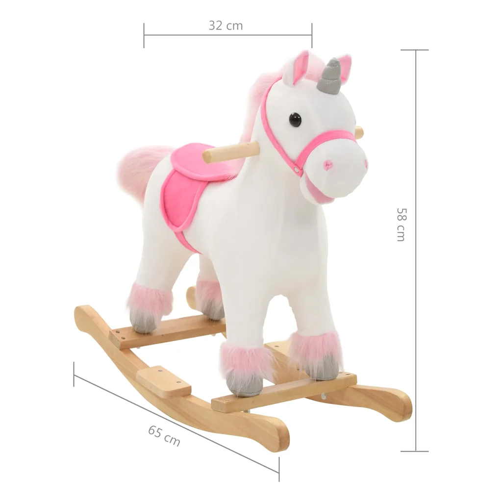 Hobbeldier eenhoorn – pluche wit en roze