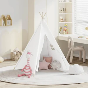 Kindertipi met draagtas – wit 120 × 120 cm
