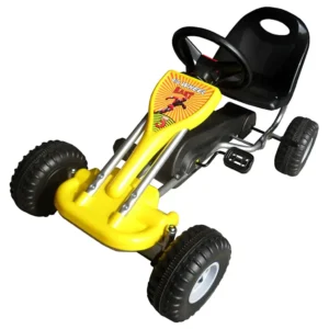 Skelter met pedalen en vrijloop – geel
